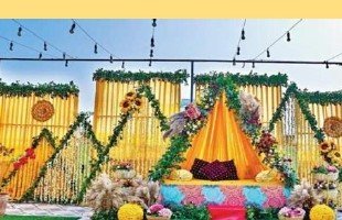 Marigold Stage Haldi Setup - Velora Villa Udaipur