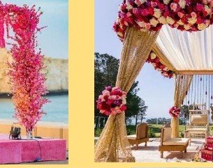 Royal Gold & Rose Mandap - Velora Villa Udaipur