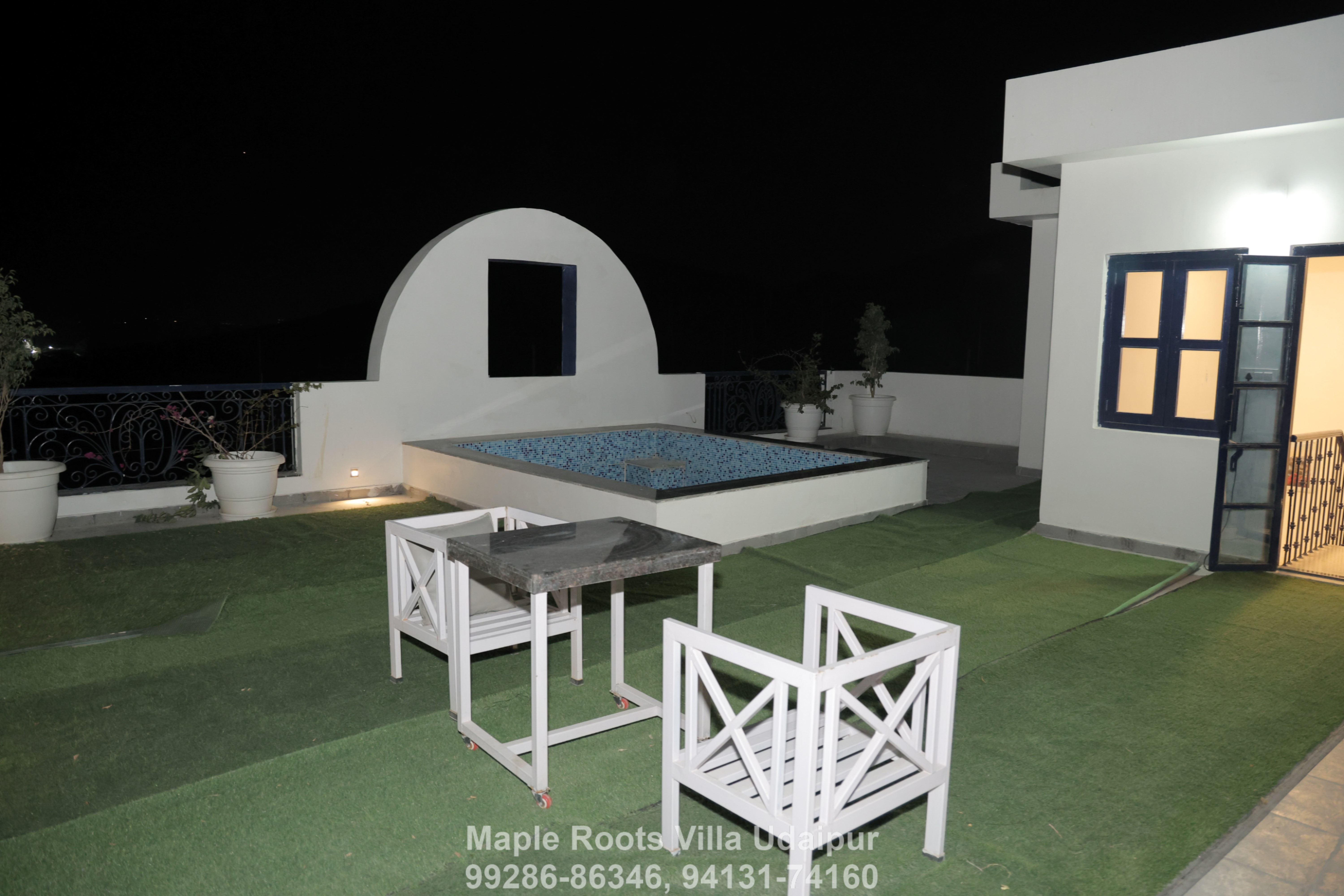 Maple Roots Villa Udaipur — garden terrace