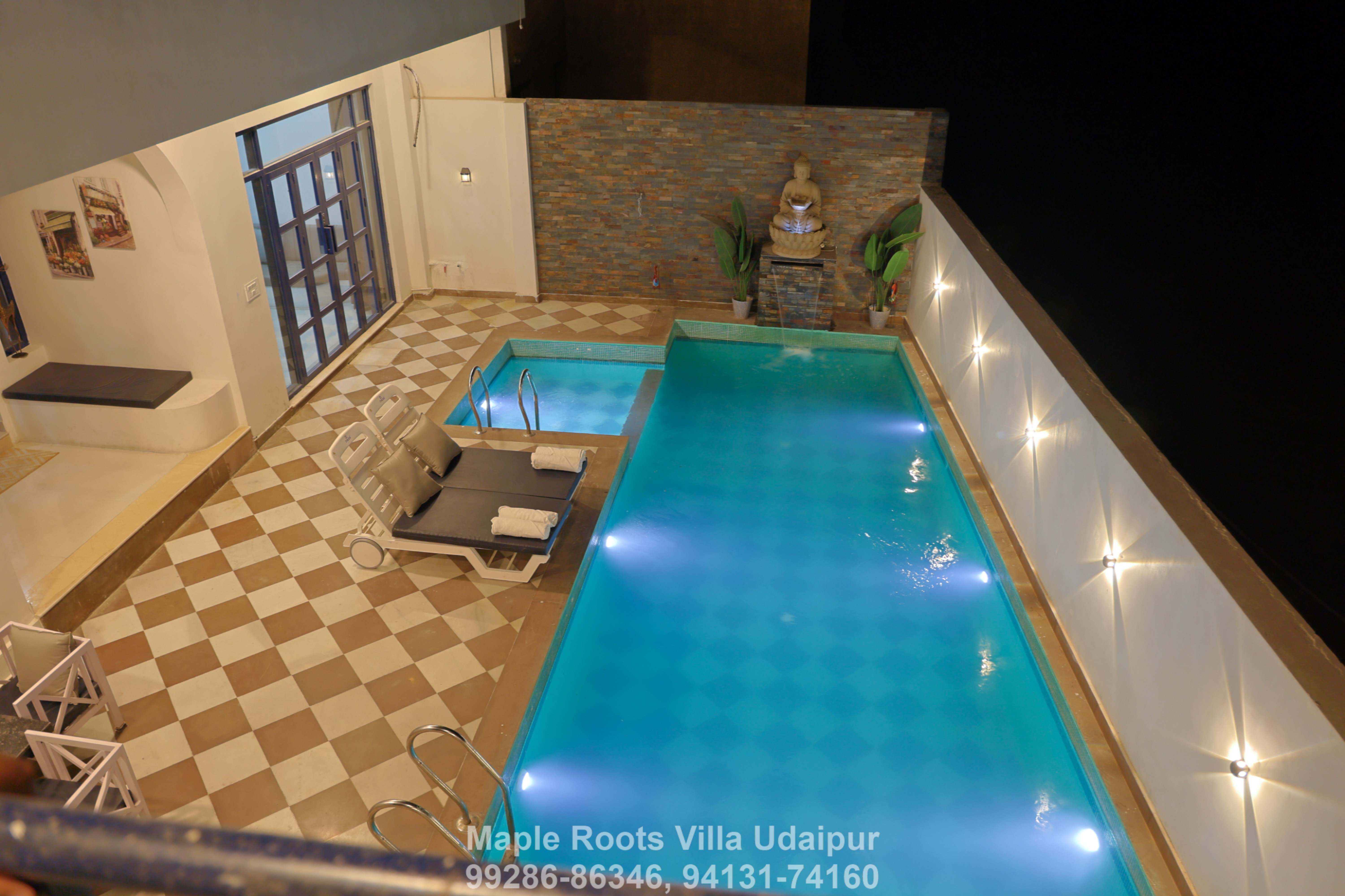 Maple Roots Villa Udaipur — poolside area