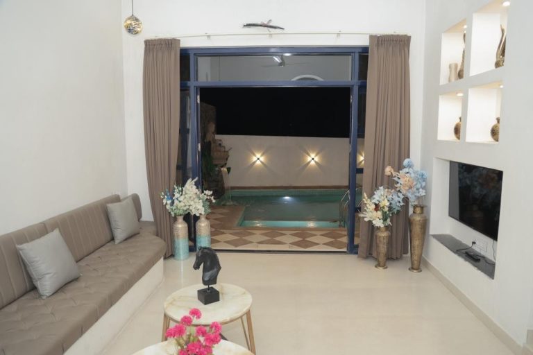 Maple Roots Villa Udaipur — spacious luxury living room
